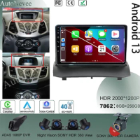 7862 Android For Ford Fiesta MK7 2009 - 2017 High-performance CPU Touch Video Bluetooth Stereo QLED Screen Carplay Video DSP DVD