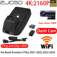 ZJCGO 4K DVR Dash Cam Wifi Front Rear Camera 24h Monitor fot Buick Envision S Plus 2021 2022 2023 2024