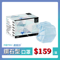 【Motex摩戴舒】 醫用口罩(未滅菌)-鑽石型成人口罩(50片/盒)-藍色系