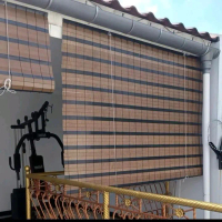 Tirai Kerai Gulung Bahan PVC Outdor Desain Modern cocok untuk menahan Tampias Hujan dan Panas Sinar 