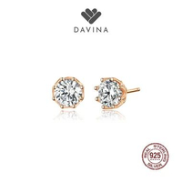 DAVINA Ladies Dakota Earrings Sterling Silver 925 - Anting Wanita Perak S925 Tusuk Ceplik Rosegold