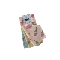 (3PCS/PACK) 29CM X 29CM Coral Fleece Flower Cleaning Cloth Lint-Free Dishcloth