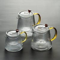 條紋玻璃茶壺耐高溫蠟燭加熱電陶爐煮茶壺泡茶壺加厚日式錘紋茶壺