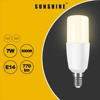 陽光 - [2件優惠裝] LED燈膽(棒燈) - 7W / E14細螺頭 / 黃光3000K #LED燈泡 #LED棒膽 (LPINB-7E14W)