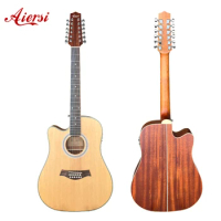 Aiersi 12 String Electric Acoustic Guitar 41 Inch Left Hand and Right hand Music Instrument Guitar with EQ