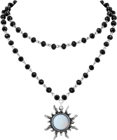 Sacina Gothic Emo Grunge Sun Choker Black Bead Choker Necklace Black Jewelry Gothic Goth Necklace Ha
