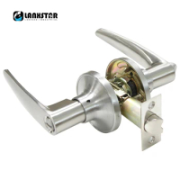 New Design Stainless Steel Safe Lock Security Satin Nickel Color Inroom Door-lock Keyless With Handles Privacy Knobs Lockset