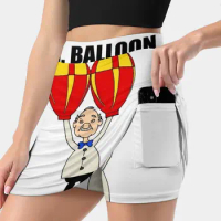 Mr. Balloon Hands Women's skirt Mini Skirts A Line Skirt With Hide Pocket Mr Balloon Hands Hot Air Balloons Drinking Out Cups