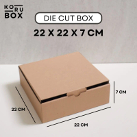 Kardus 22x22x7 cm Die Cut Mailer Box Dus Karton Polos Tanpa Sablon - Bahan B Flute Cokelat