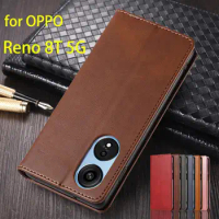 Magnetic Attraction Leather Case for OPPO Reno 8T 5G / Reno8 T 5G Flip Cover Card Holder Holster Wallet Case Fundas Coque