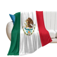 Summer Camps Mexican Flag Woollen Blanket Graphic Cool Resist Shrinkage Comfortable Sofa