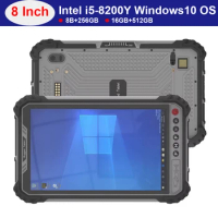 Rugged Industrial Tablet PC Windows 10 Pro Handheld Mobile Computer Waterproof 8 Inch Touch Screen IP67 GPS 10000mAH 256GB 512GB