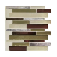 วอลล์เปเปอร์ติดผนัง Mosaic 3D รุ่น HJ-ATL08 ขนาด 30.5x30.5x0.1 ซม. (กล่อง 10 ชิ้น) สีน้ำต