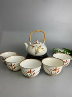 日本回流 香蘭社 蘭花草圖案 茶壺 茶杯