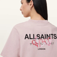 【ALLSAINTS】AMORE LISA 純棉愛心LOGO塗鴉短袖T恤 W056JC(寬鬆版型)