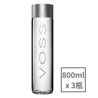 零瓶出售【VOSS芙絲】挪威頂級天然礦泉水(800mlx3入)-時尚玻璃瓶 VOSS
