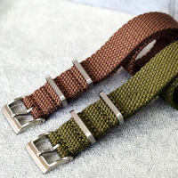 20mm 22mm Retro Linen Nylon Fabric Strap for Rolex Military Men Sport Watch Band for Seiko Soft Army Green Bracelet Replacement