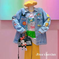 Áo khoác Jean hoạt hình JIWA XIANXIAN xinh yêu cho nữ - Jacket Women