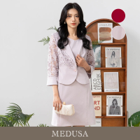 【MEDUSA 曼度莎】現貨-婚宴緞面蕾絲燒花外套 - 2色（M-XL）｜小禮服外套 小外套 罩衫(201-91511)