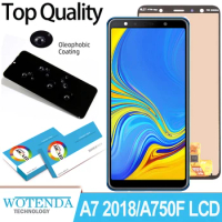 6.0'' Super AMOLED Display With Frame For Samsung A7 2018 LCD A750 SM-A750F A750F Touch Screen Assembly Replacement Part