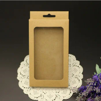 Blank Brown Kraft Paper Retail Packaging Plastic Window Package Paper Box Carton Packing For Iphone 8 7 6s 5s 4.7 Case Cover