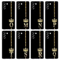 Diamond Crown Letter Letters Phone Case For Samsung Galaxy S24 S23 S22 S20 Ultra S21 FE 5G S10 S9 Plus S10E S8 Soft Clear Cover