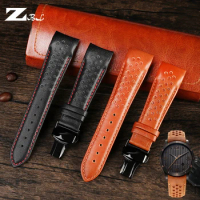 High Quality genuine leather watch band 22mm butterfly button Replacement for MIDO M025407A Men's Curved Watch Accessories