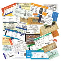 10/30/55PCS Air Ticket INS Stickers Decoration Laptop Suitcase Scrapbooking Phone Stationery Aesthetics Airline Kid Toy Sticker
