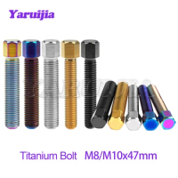 Yaruijia Titanium Bolt M8/M10x47mm Hexagonal Column Head Motorcycle Chain Adjuster Rear Axle Screws for KAWASAKI SUZUKI YAMAHA