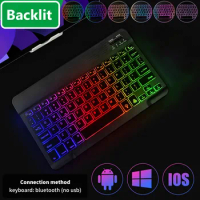 10inch Backlit Keyboard Mouse for Samsung Galaxy Tab A9 Plus 11 2023 S9 FE 10.9 S8 S7 Plus 12.4 S6 Lite A7 10.4 A8 10.5 A9 A 8.0