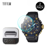 2Pcs Screen Protector Anti-Scratch Glass For Casio G-SHOCK MRG-B1000BA MRG-B2000R MRG-B2000B AWM-500GD HD Clear Tempered Glass