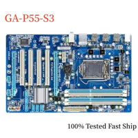 For Gigabyte GA-P55-S3 Motherboard H55 16GB LGA 1156 DDR3 ATX Mainboard 100% Tested Fast Ship