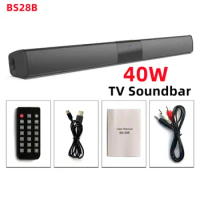 40W TV Sound Bar Subwoofer Music Player Wired and Wireless Bluetooth Home Surround SoundBar for PC Theater TV Speaker BS28B