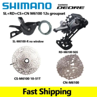 SHIMANO DEORE M6100 1x12s Groupset For MTB M6100 Shifter Rear Derailleur 10-51T Cassette Sunshine K7 DEORE 12S 4pcs Kit