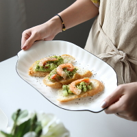 魚盤蒸魚盤子家用新款創意北歐風格陶瓷網紅餐具大號長菜盤裝魚碟