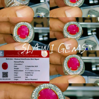 CINCIN BATU PERMATA RUBY BURMA (MYANMAR) RING PERAK + MEMO CGL LAB