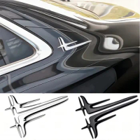 1Pairs 3D ABS Black Silver Car Side Fender Emblem Badge Sticker Decals For Mercedes Benz C200L E260L E300L E350L Accessories