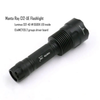 Manta Ray C12-UE Black led flashlight torch Luminus SST40 SST-40 6500K LED emitter inside 12x7135 8 modes 2 groups driver board