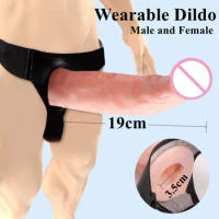 Male Strap on Dildo Panties Wearable Realistic Hollow Penis Sleeve Strapon Dildo Pants Harness Belt Anal Toys for Man Woman Gay