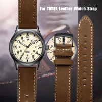 Brown Bracelet For Timex Men's Genuine Leather Watch Strap T49905 T49963 T49953 Series Vintage Men's Cowhide Watchband 20mm 22mm