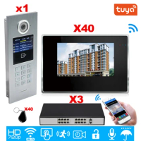 TuyaSmart APP Supported WiFi Video Door Phone IP Video intercom Security Home Access Control System Keypad/IC Card/POE 1 TO 40