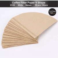(Stok Sedia) ±50pcs/100pcs Penapis Kopi Pour Over Paper bentuk V untuk V60 Dripper 01/02 Natural/Put