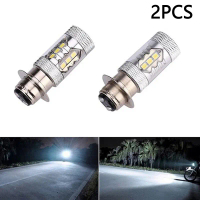 หลอดไฟ LED สีขาวพิเศษ 2 ชิ้น 80 วัตต์ รุ่น P15D H6M สำหรับ ATV ยูเอฟเอ็ม 350/400/450 660 700 เรปเตอร