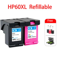 Compatible Refillable Ink Cartridge For HP60 60XL Deskjet D2666 D2668 D2680 D5545 D5560 D5563 D5568 F2400 F2410 F2418 Printer