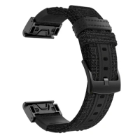 For Garmin Fenix 5X 5 Plus Wrist Band Strap 22mm 26mm Quick Easyfit Leather Nylon Watchband For Garmin Fenix 7X/3 3HR Bracelet