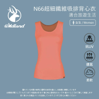 Wildland 荒野 女N66超細纖維吸排背心衣-粉橘色-W1685-78(T恤/女裝/上衣/休閒上衣)