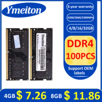 100PCS Wholesales memoriam ram ddr4 Ymeiton DDR4 3200MHz 2666MHz 2400MHz 32GB 16GB 8GB 4GB SO-DIMM RAM laptop Memory