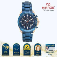 Mirage Jam Tangan Pria Analog 8904 M Navy Rose Gold Original Stainless Plat Biru