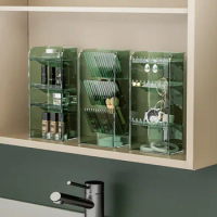Mirror Cabinet Vertical Storage Rack Dressing Table Bathroom Storage Rack Cosmetics Lipstick Jewelry Storage and Organization
