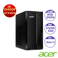Acer 宏碁 TC-1780 十三代10核獨顯桌上型電腦(i5-13400F/8G/512GB SSD/GTX1650/Win11)